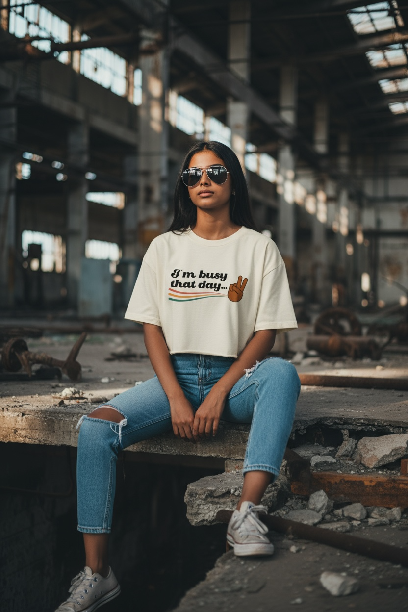 “I’m Busy That Day” Crop Tee