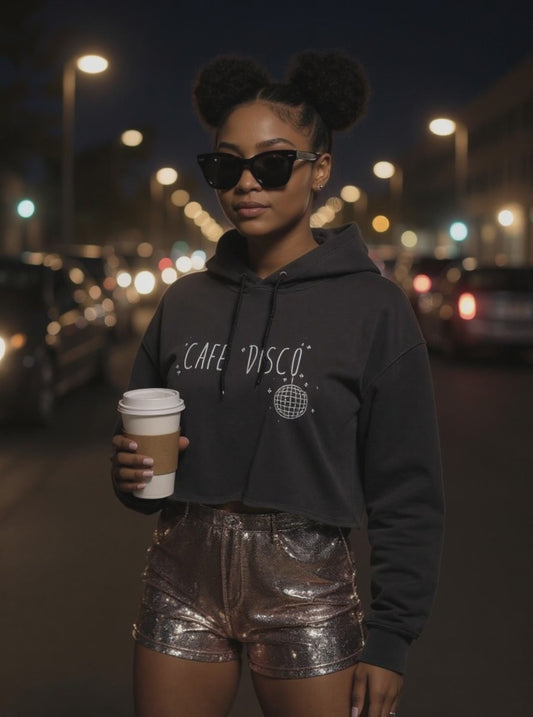Café Disco Cropped Hoodie